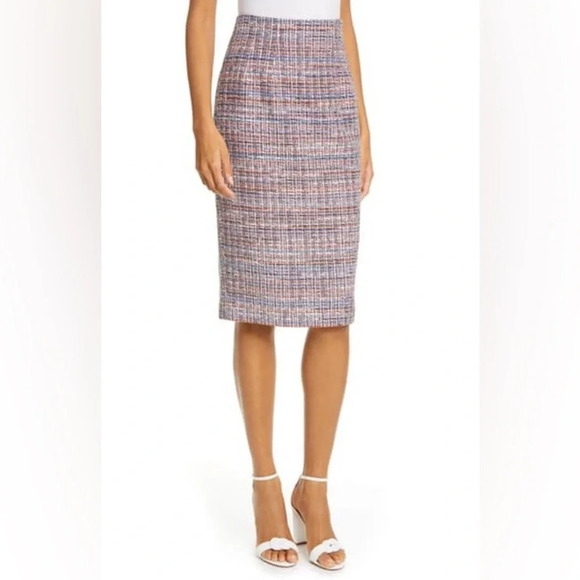 Veron­i­ca Beard Jo­da Mul­ti­col­ored Tweed Skirt Pink - Picture 3 of 13